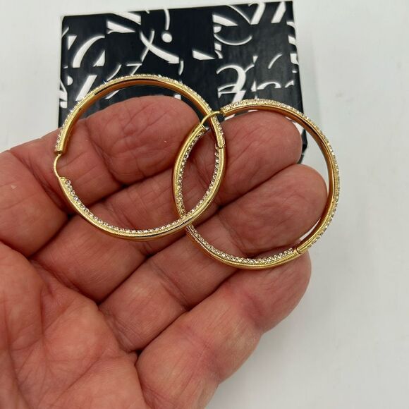 Women’s Adriana Orsini gold tone/crystal earrings - Picture 3 of 6